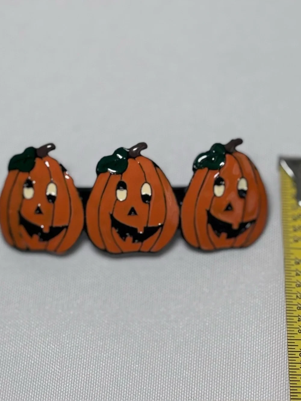 Vintage Halloween Pumpkin Jack-o-lantern Hair Clip Barrette 🎃